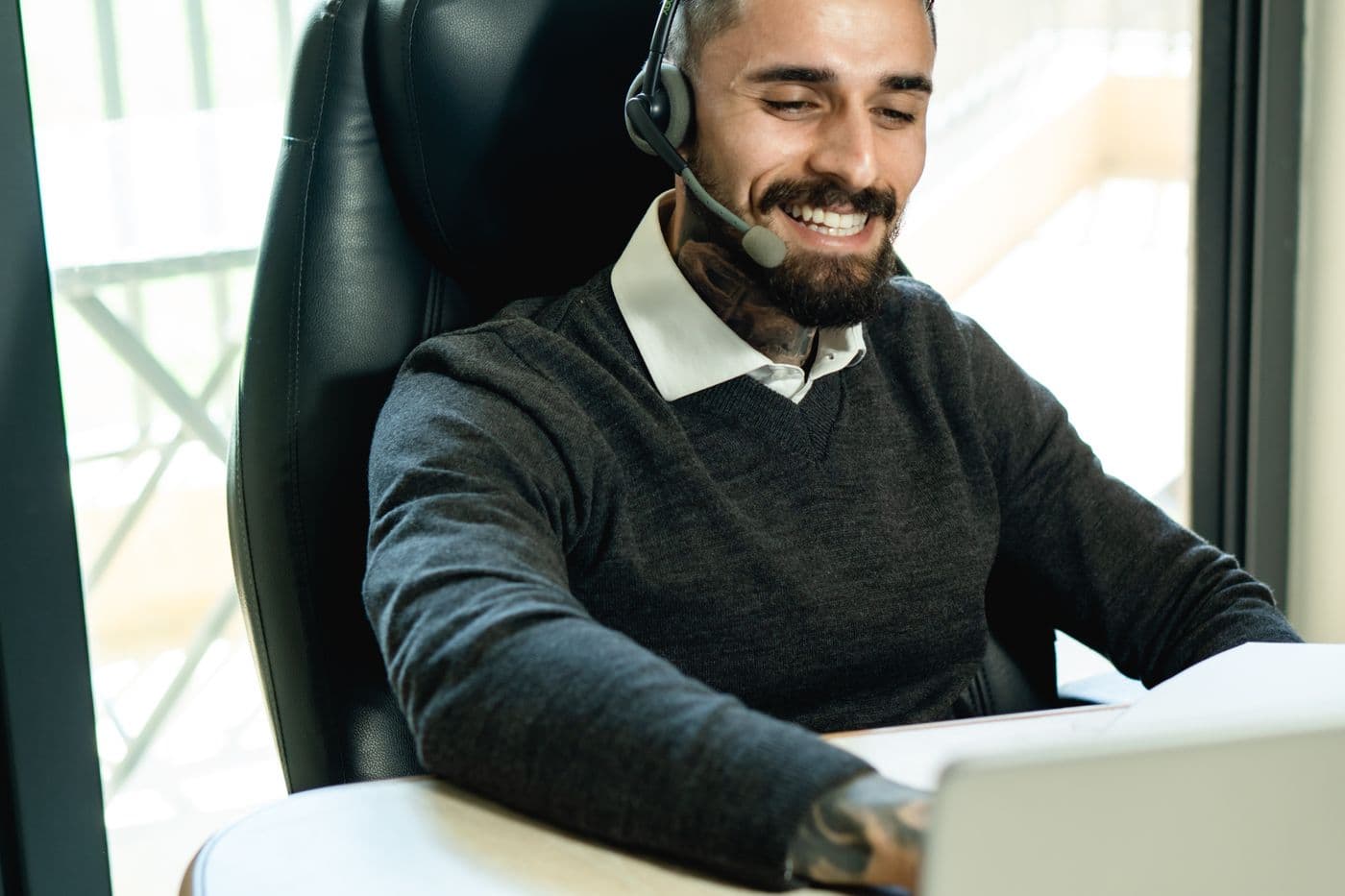 A VijayaRaj advisor taking a client call
